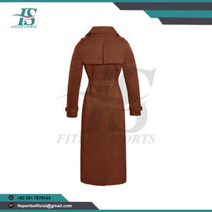 Abrigo largo de lana para mujer, estilo gabardina, doble botonadura, con cinturón, chaqueta maxi, clásico, venta al por mayor, colores personalizados OEM - Product Image 6