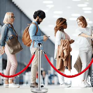 4pcs 5ft Red Velvet Stanchions Party Supplies Crowd Control Barriers Velvet Ropes and Poles - Product Image 6