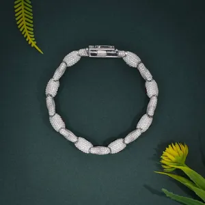 Bracelet classique en alliage plaqué rhodium avec incrustation de diamants et design d'yeux en pierres précieuses colorées, bijoux unisexes - Product Image 3