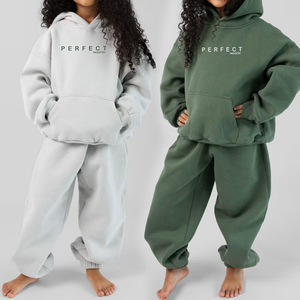 PERFECT INDUSTRY Kids Clothing Beige Color Girls Hoodie Sweatpants Set Children's Unisex Tracksuits All Sizes Sweatsuit <b>Jumper</b> - Product Image 5