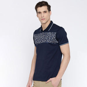 Chemise de golf légère et élégante pour homme |   Façade respirante et anti-humidité |   Chemise à manches courtes boutonnée à motif géométrique - Product Image 3