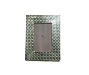 Rectangle Metal Photo <b>Frame</b> Gold Finish Embossed Floral Pattern - Product Image 2
