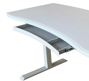 Electric Height Adjustable <b>Desk</b> Metal + Tempered Glass Top with LED light strip Type-C & USB for Home Office - Product Image 4