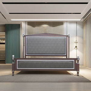 Lit pleine taille en acajou massif, design moderne du milieu du siècle, avec rangement, charme historique et artisanat de menuiserie opulent, finition platine - Product Image 2