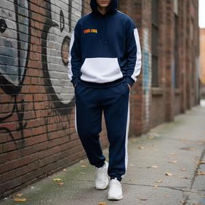 Survêtements d'hiver décontractés pour hommes, de haute qualité, respirants, écologiques, avec logo personnalisé imprimé, 100% coton, taille plus, coupe ample - Product Image 2