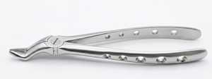 Forceps d'extraction dentaire supérieur pour premiers molaires à surface mate, avec manche perforé et bec réfléchissant, instrument chirurgical en acier inoxydable - Product Image 2