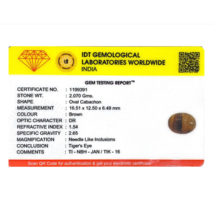 Certified Natural Tiger Eye Gemstone 10.35 Carat Brilliant Cut Yellow Cat's Eye 10mm Wholesale - Product Image 4
