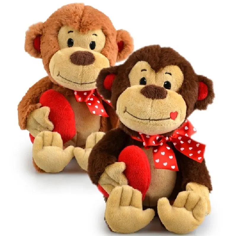 Peluches promotionnelles poupée singe personnalisé cadeaux de Saint Valentin OEM vente en gros peluche singe jouets en peluche