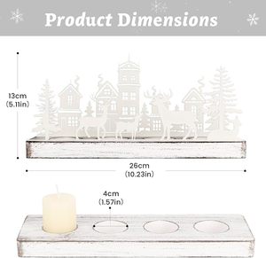 Centro de mesa navideño elegante con etiqueta privada, con bayas rojas, velas y ramas verdes para decoración de mesa - Product Image 2