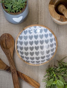 Bleu Et Blanc Décalque Bols En Bois - Product Image 5