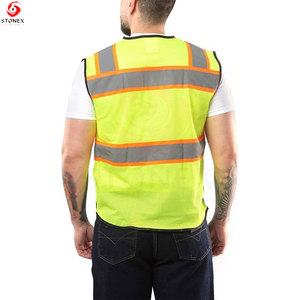 เสื้อกั๊กนิรภัยสะท้อนแสงสำหรับผู้ชาย ANSI/EN ISO CLASS 2 คุณภาพสูงสำหรับงานก่อสร้าง ผ้าทนทาน ดีไซน์กระเป๋าหลายช่อง ขายส่ง - Product Image 4