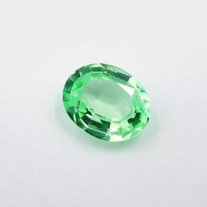 พลอยแซฟไฟร์สีเขียวเพาะเลี้ยงในห้องปฏิบัติการที่ได้รับการรับรองจาก HAYAAT GEMS น้ำหนัก 3.10 กะรัต รูปทรงวงรี (10x8x4 มม.) รุ่น N-154 สำหรับทำเครื่องประดับ ผลิตในอินเดีย - Product Image 5
