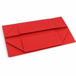Customized Luxury <b>Red</b> Eco-Friendly Recycled <b>Materials</b> Folding Paper Box Magnetic Flip Closure Ribbon Rigid Sponge Custom Logo - Product Image 3