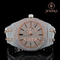 Montre Hip Hop de Luxe pour Homme en Acier Inoxydable de Qualité Supérieure avec Diamant Moissanite, Cadran Élégant et Verre Résistant aux Rayures