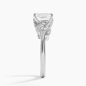 BOJ <b>Ring</b> 033 <b>Emerald</b> Cut 925 <b>Silver</b> Canopy Diamond & Rhodium Plated Wedding <b>Ring</b> 2ct D Color VVS1 Moissanite GRA Certified <b>Ring</b> - Product Image 3