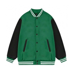 Custom Unisex <b>Winter</b> Varsity <b>Jacket</b> with Stand Collar Cartoon Patchwork Hooded Breathable Solid Color OEM Service - Product Image 2
