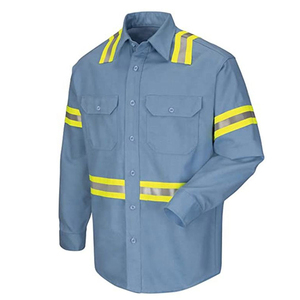 Vêtements de travail réfléchissants personnalisés, chemise de travail haute visibilité, vêtements de sécurité à manches longues pour hommes avec logo personnalisé - Product Image 1