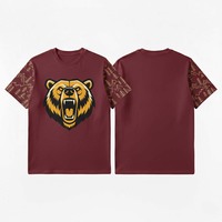 T-shirt da uomo con stampa grafica a lettere, manica corta, stile vintage high street, 100% cotone, anti-pilling, moda estiva