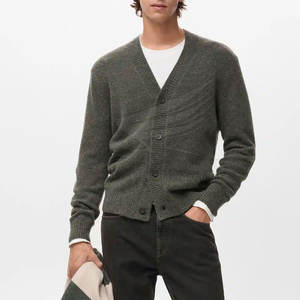 Pull cardigan décontracté en coton respirant à logo frontal pour homme, 100 % coton, prix de gros, le plus vendu - Product Image 3