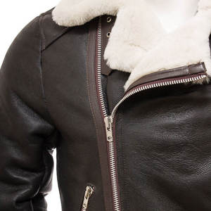 Chaqueta de Moto de Cuero Genuino para Hombre 2026 con Forro de Piel Sintética, Cierre de Cremallera, Abrigo de Invierno Cálido para Motociclista, Ajuste Regular, Prenda de Cuero Grueso - Product Image 4