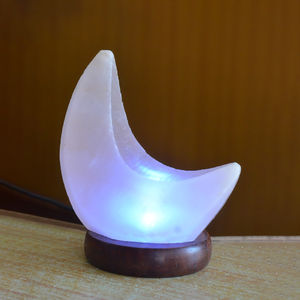 Nouveauté : Lampe en sel rose de l'Himalaya 100% naturelle, avec cordon de remplacement et variateur d'intensité, forme de lune - Product Image 3