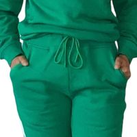 Ensemble de survêtement color block pour femme, vert et rose, comprenant un sweat-shirt à capuche et un pantalon de jogging, tenue décontractée pour sororité grecque