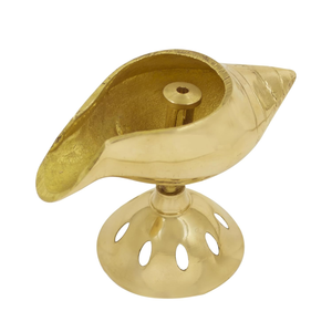 Brass Shankh Shape Akhand Jyoti Diya <b>Oil</b> <b>Lamp</b> for Pooja and Hindu Prayer Brass Candle Holder for Home Temple Diwali Festivals - Product Image 5