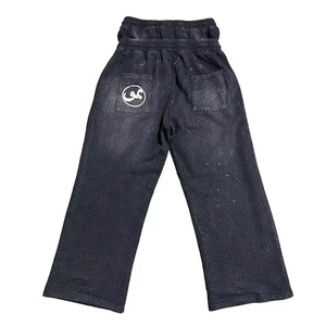 Custom High Quality Casual Mid Streetwear Polyester <b>Flare</b> Sweat Pants <b>Men</b> Sports Running Regular Print Track Reflective - Product Image 1