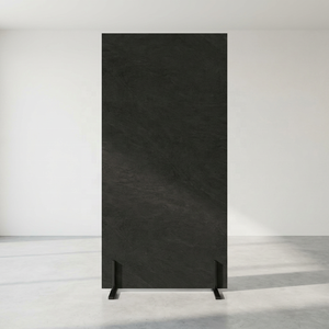Dalles de grande taille en pierre frittée effet marbre poli Torque Nero 1600x3200mm, panneau mural haute brillance pour chambre et extérieur - Product Image 6