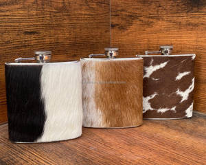 Elegant Design Durable Rustic Cowhide Leather 8oz Liquor Hip <b>Flask</b> Luxury Eco-friendly Genuine Leather Stainless Steel <b>Flask</b> - Product Image 3