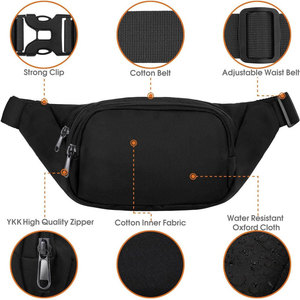 Sac banane unisexe en similicuir Econex Sports, fermeture éclair, étanche, pochette de randonnée extérieure, sangle détachable, style minimaliste, 21L - Product Image 6
