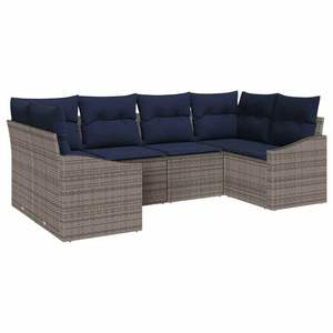 Poly Rattan Garden <b>Sofa</b> <b>Set</b> With Cushions 6 Piece Outdoor Furniture Contemporary Design - Product Image 2