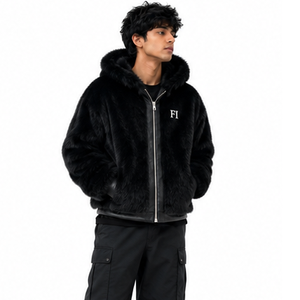 Veste en polaire chaude personnalisée avec logo, fermeture éclair intégrale, capuche, coupe oversize, streetwear décontracté d'hiver, sweats à capuche en coton polaire pour hommes, fournisseur en gros - Product Image 6