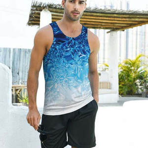 เสื้อกล้ามกีฬาผู้ชายแบบถักพิมพ์ลายซับลิเมชั่น ระบายอากาศได้ดี แห้งเร็ว ผลิตจากโพลีเอสเตอร์ 100% เป็นมิตรกับสิ่งแวดล้อม รับผลิตตามแบบ - Product Image 5