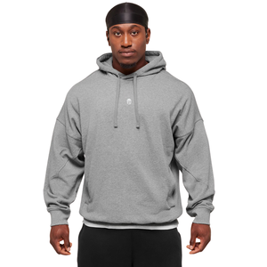 เสื้อฮู้ดดี้ผู้ชายสีเทาชาร์โคลทรงโอเวอร์ไซส์ ผ้าฟลีซหนานุ่ม สวมใส่สบาย สไตล์ลำลองแนวสตรีทแวร์ - Product Image 1