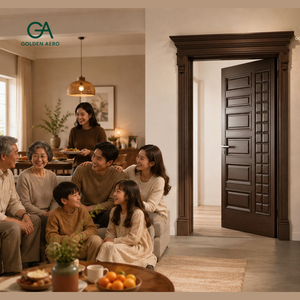 Puerta Decorativa de Madera Sólida Colonial GA-22S con Diseño Tallado para Hogares Familiares, Acabado de Carpintería Experta - Product Image 2