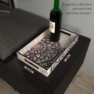 Unique Piece Silicone Eco-Friendly Fashionable Classic Serving <b>Tray</b> with <b>Enameled</b> Printed Rectangle Design for Party Home Use - Product Image 5