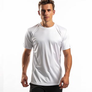 Nouveaux vêtements de sport pour hommes, t-shirts de sport respirants en jersey polyester/coton, séchage rapide - Product Image 6