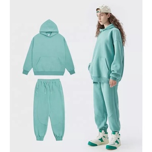 Conjunto de chándal unisex de forro polar de Algodón 100% con logotipo personalizado, ropa informal de manga larga para hombre, chándales de verano de talla grande - Product Image 6