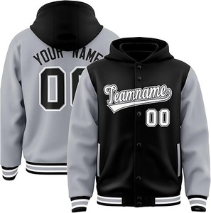 แจ็คเก็ตเบสบอลแบบ Letterman สำหรับผู้ชาย คุณภาพสูง ผลิตตามสั่ง OEM ปักลายตามต้องการ แขนยาว ป้องกันลม - Product Image 2