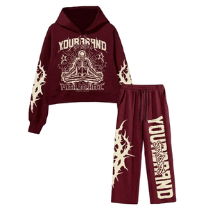 Vêtements de sport pour la gym, sweat-shirt unisexe en coton lourd, taille plus, logo personnalisé, broderie 3D, taille élastique, vêtements de fitness - Product Image 4