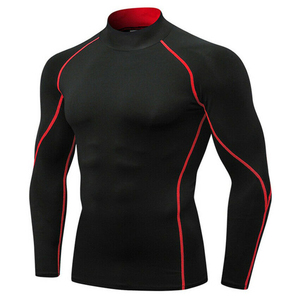 <b>Men</b> Black Sleeveless Rash Guard with Red Stitching Quick Dry <b>Compression</b> <b>Shirt</b> 100% Polyester UPF50+ for Outdoor Activities - Product Image 1
