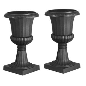 Vaso Fioriera in Plastica 15.8 X 26.4 Pollici Nero Classico PP Confezione da 2 Fioriere per Interni ed Esterni per Hotel e Matrimoni - Product Image 1