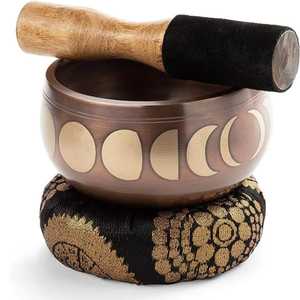 Bol chantant tibétain en métal artisanal pour la méditation bouddhiste et la guérison, bol chantant en laiton, excellent pour la thérapie sonore - Product Image 4