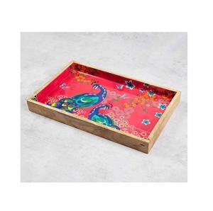 Plateau de service et de rangement contemporain en bois émaillé imprimé pour café, petit-déjeuner, décoration, maison, cuisine, restaurants - Product Image 5