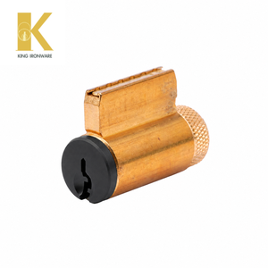 Cylindre de serrure en laiton de 32 mm personnalisé avec gorge KW, noir mat, accessoires optionnels disponibles - Product Image 4