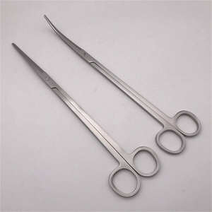 Ciseaux chirurgicaux longs et courbés en acier inoxydable, manche annulaire, instrument réutilisable - Product Image 5