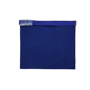 Tablier de Maître Maçon Premium pour Loge Bleue, en Satin Blanc avec Bordure Bleu Marine, Broderie Dorée, Fabricant OEM, Broderie au Fil Doré - Product Image 2