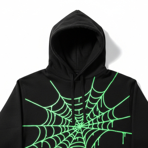 Sudadera con Capucha de Alta Calidad, Personalizada con Estampado Puff, Sudadera de Forro Polar con Diseño de Telaraña para Hombre, Proveedor de Sudaderas Urbanas OEM - Product Image 4