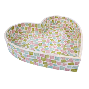 Plateau en MDF fait main en forme de cœur avec motif de fruits, élégant, vintage, rustique, plateau de service décoratif pour la maison, cadeau - Product Image 4